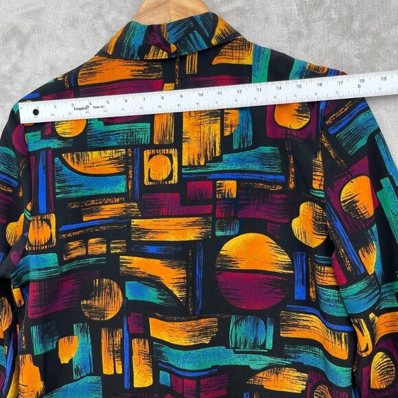 Vintage 90s Oversized Colorful Geometric Lightweight Blazer Jacket - Picture 11 of 12